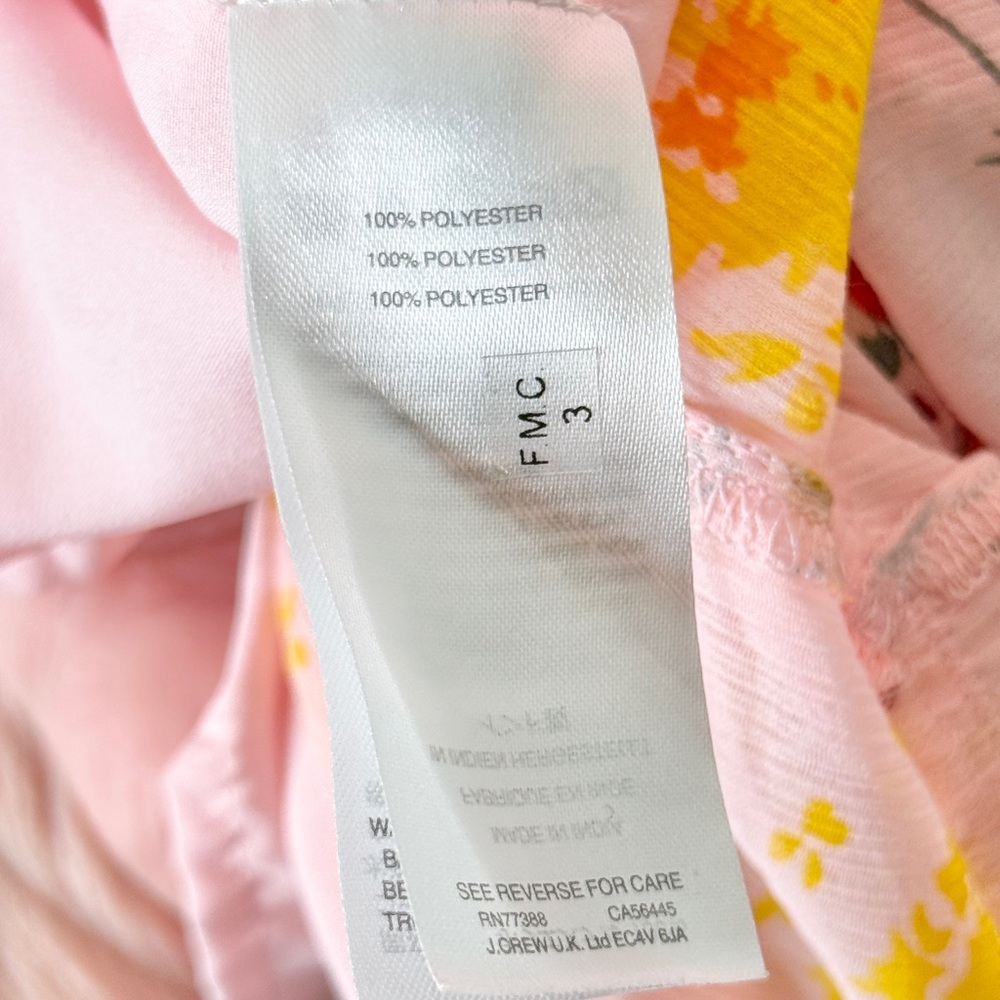 J. Crew Mercantile Floral Tiered Maxi Dress‎ Sunburst Bouquet Pink Yellow Size 8 - Picture 11 of 12